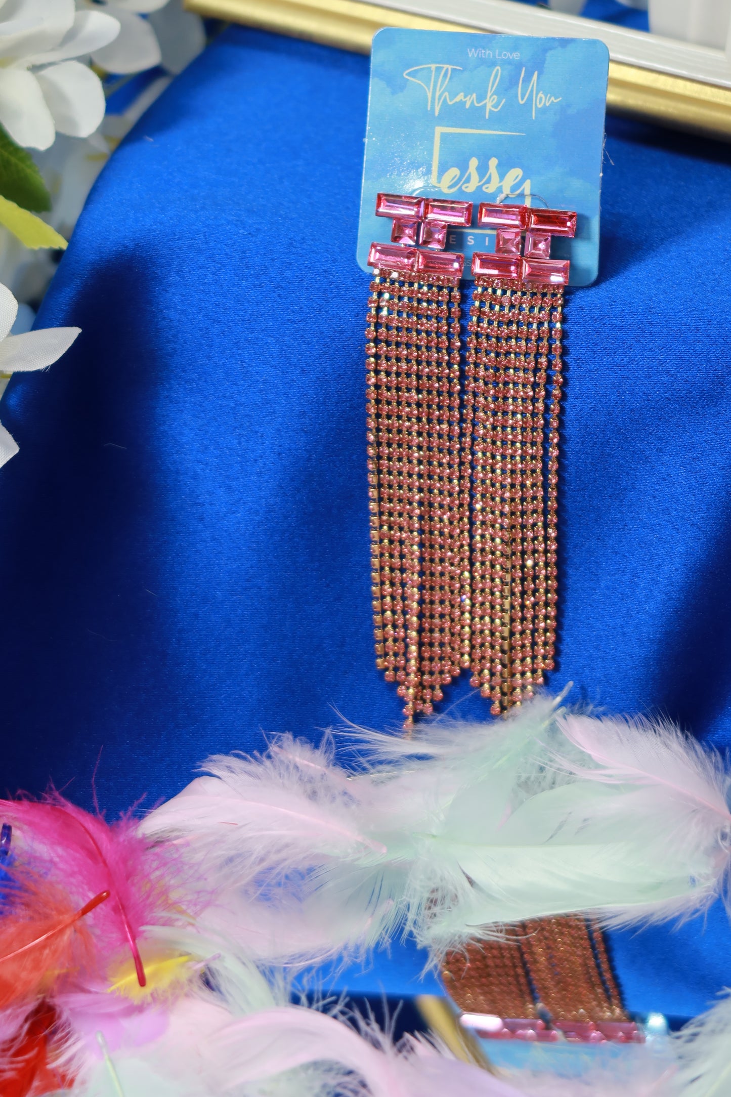 Orecchini Pendenti Rosa