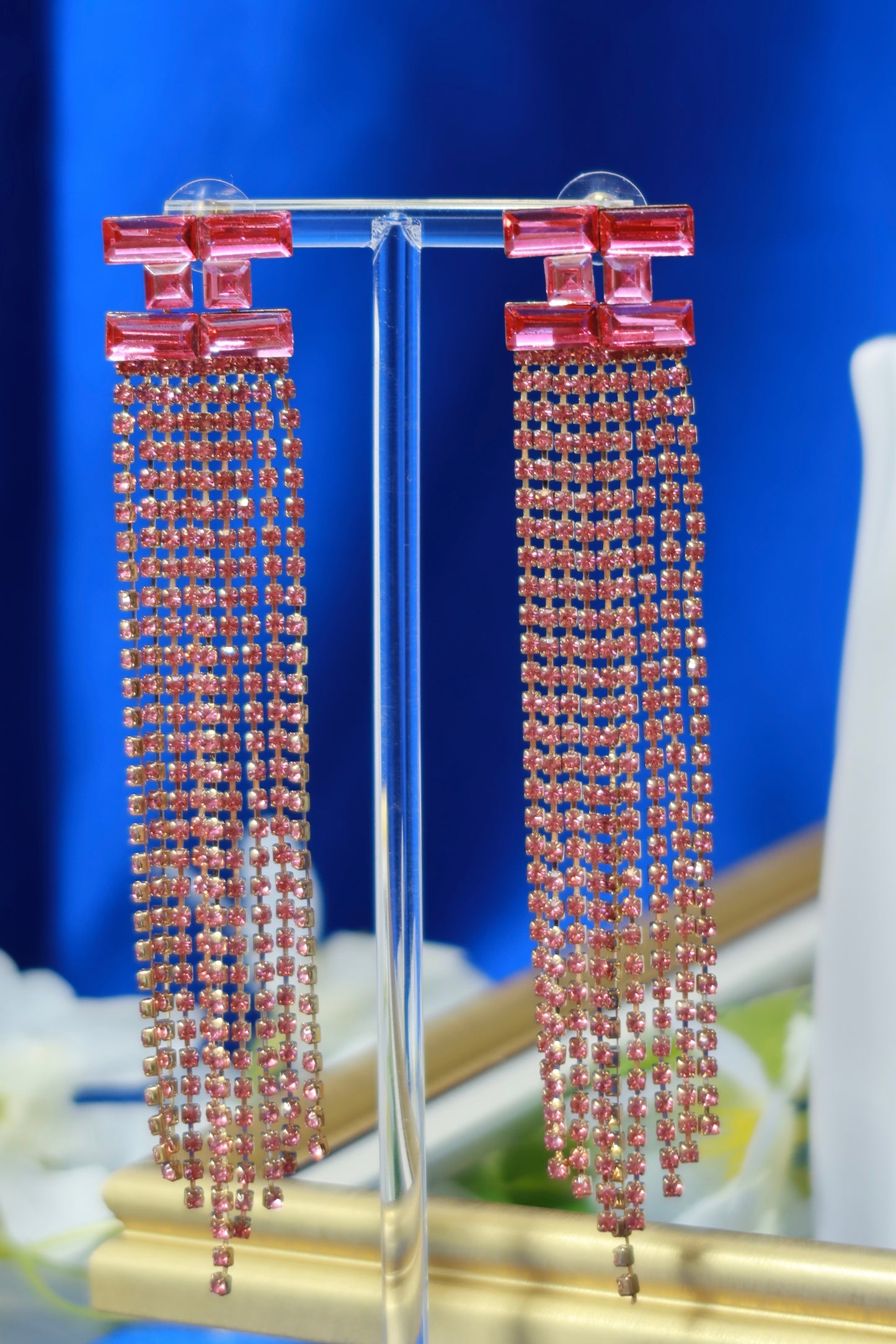 Orecchini Pendenti Rosa