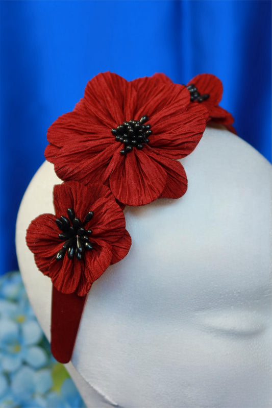 Cerchietto Fiore Rosso