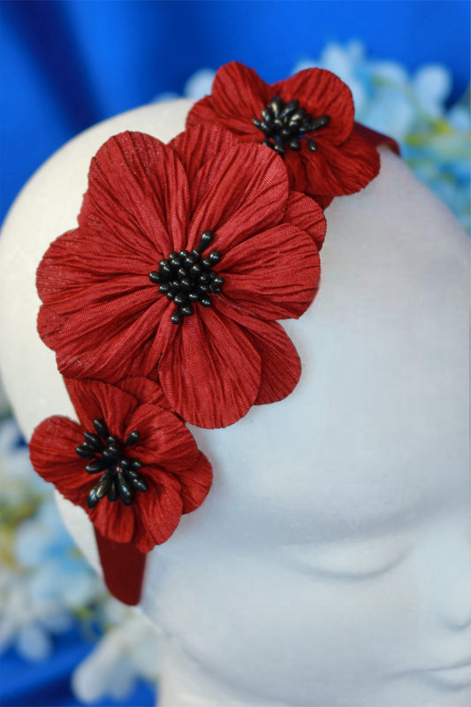 Cerchietto Fiore Rosso