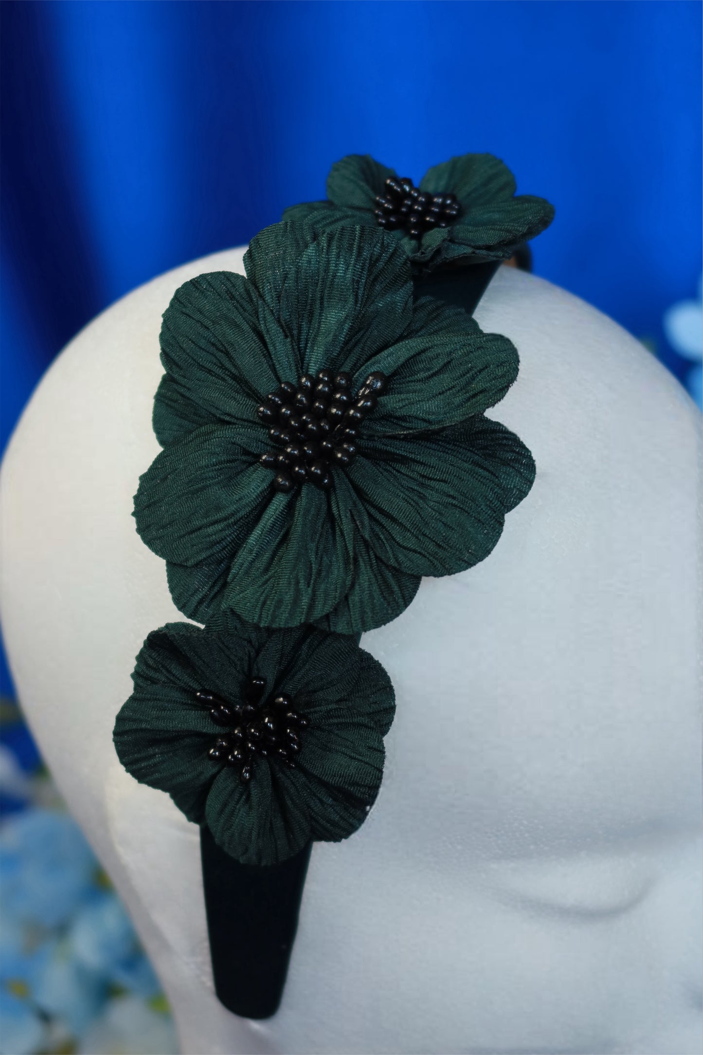 Cerchietto Fiore Verde Scuro