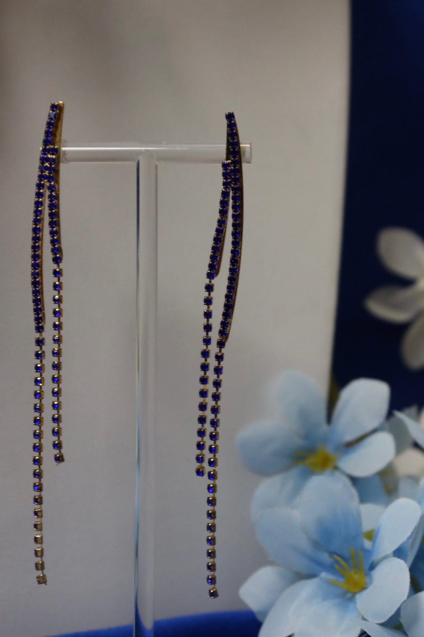 Orecchini Pendenti Blu Scuro