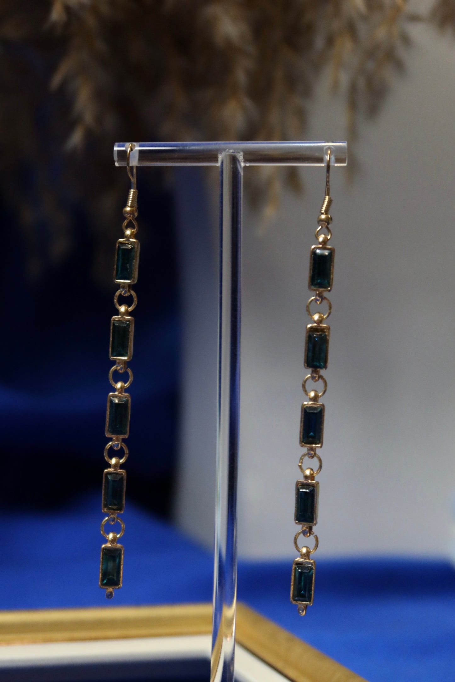 Orecchini Pendenti Verde Scuro