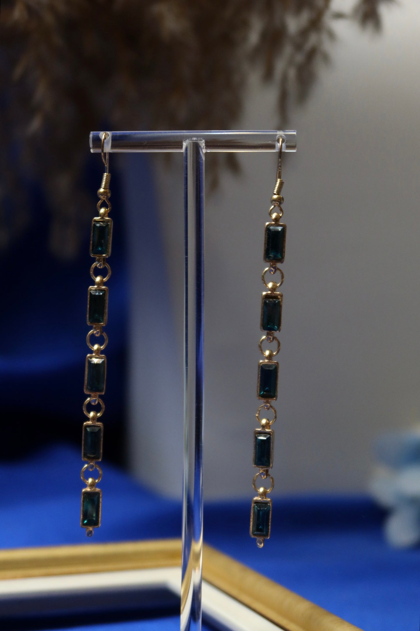 Orecchini Pendenti Verde Scuro