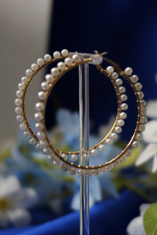 Orecchini Cerchio con Perle