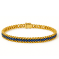 Bracciale Tennis Oro con Diamanti Blu
