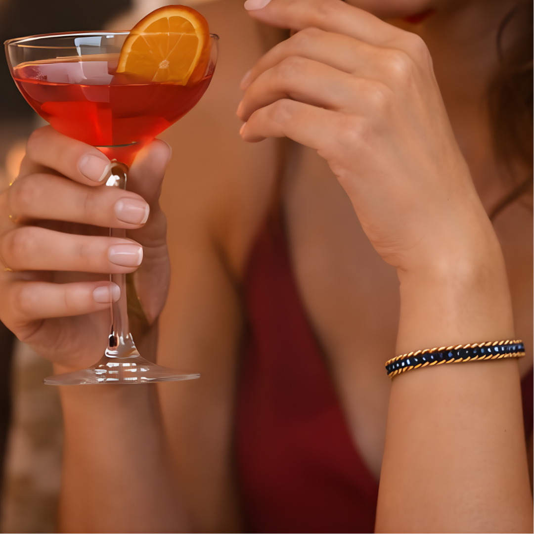 Blue Luxe Tennis – Bracciale Tennis Oro con Diamanti Blu