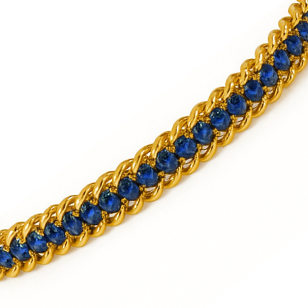 Bracciale Tennis Oro con Diamanti Blu