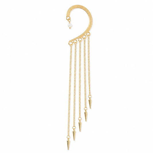 Golden Rain™ – Ear Cuff con Catene Pendenti