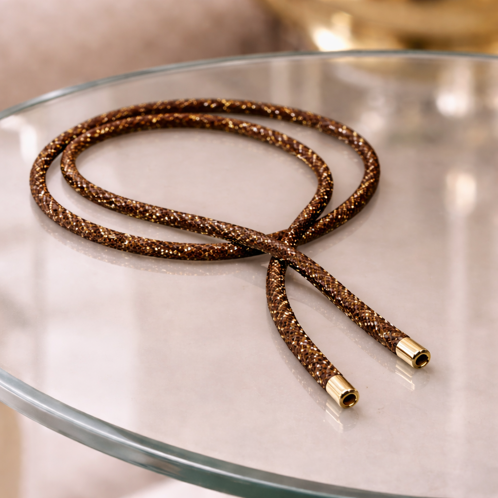 Crystal Twist – Collana a Cordoncino con Strass