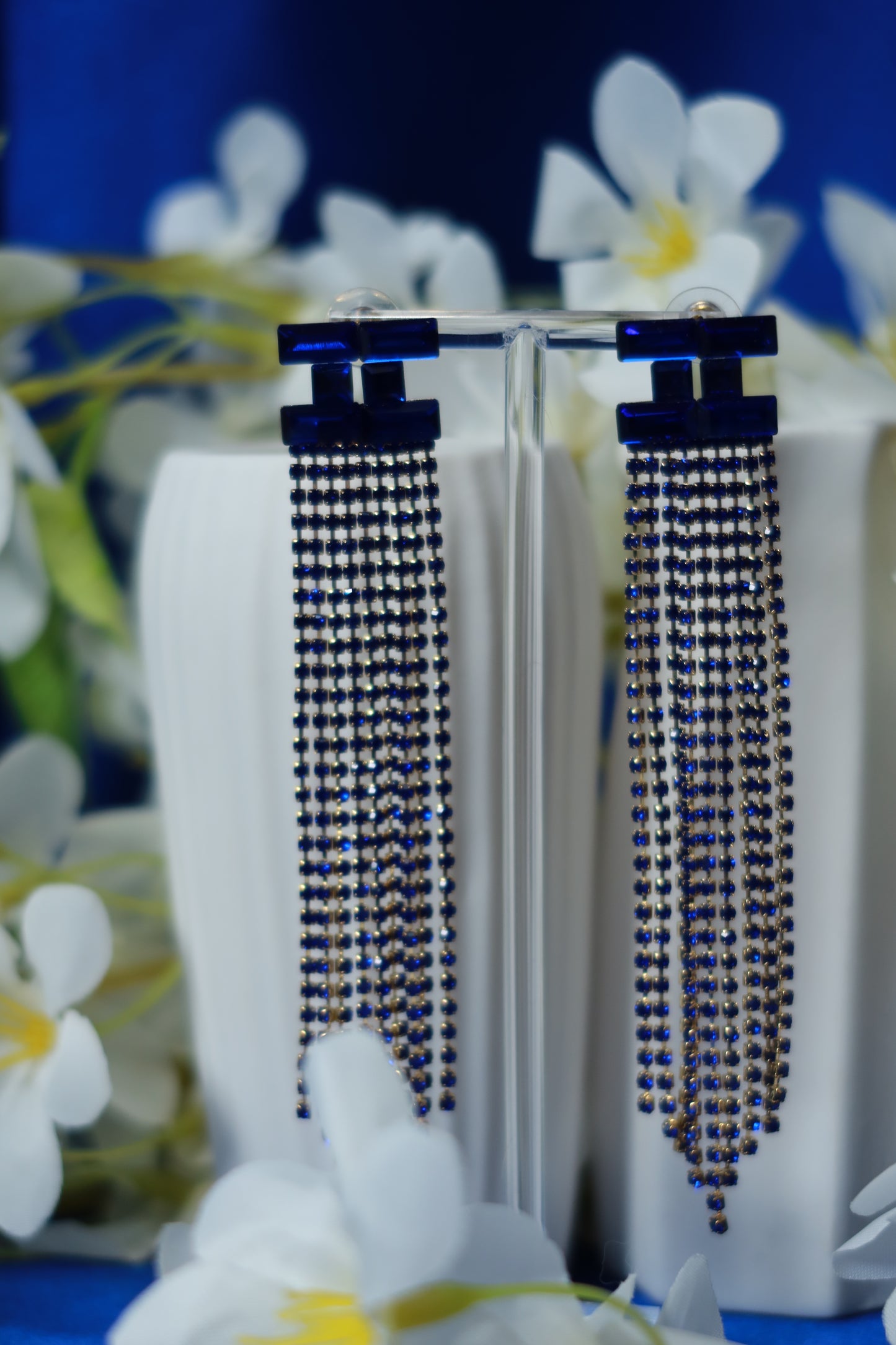 Orecchini Pendenti Blu Scuro