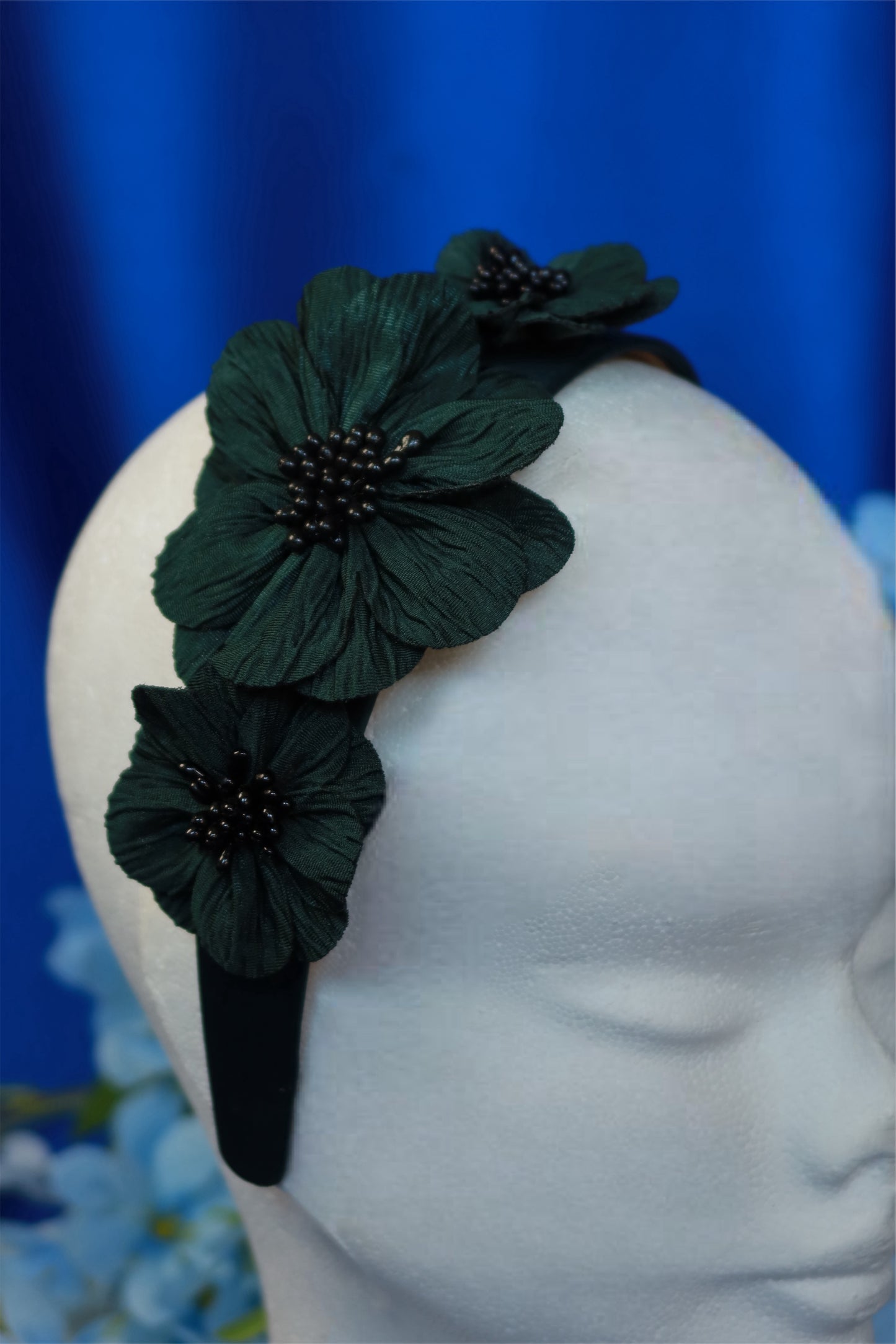 Cerchietto Fiore Verde Scuro