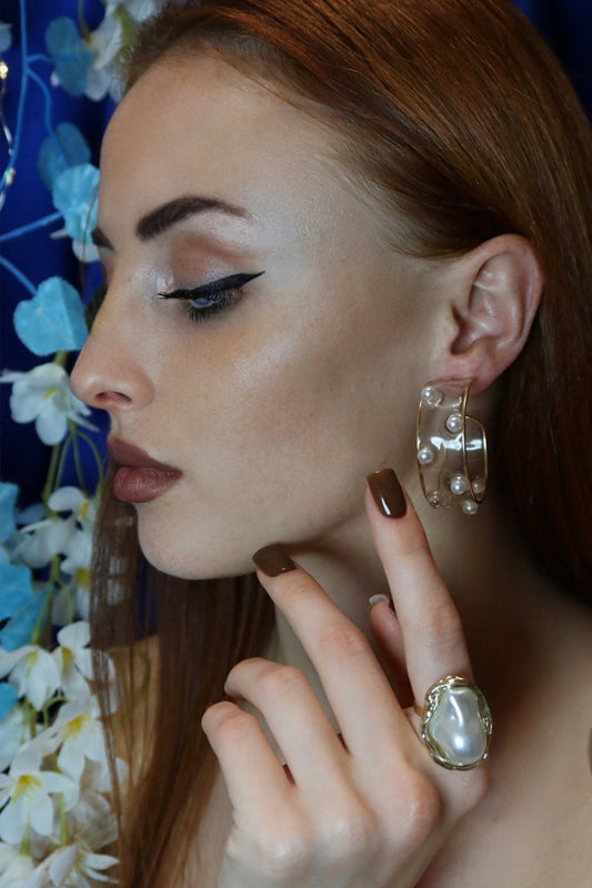 Orecchini Cerchio con Perle