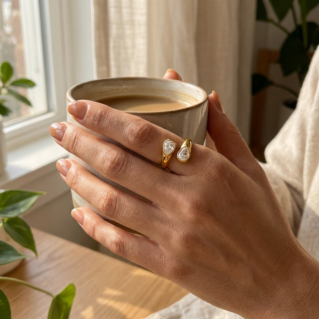 AURA DROP RING - Eleganza che cattura la luce