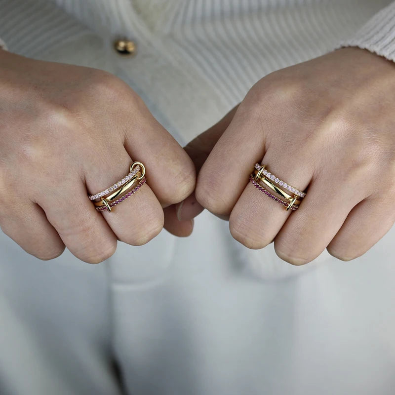 Lumé Duo Ring - Design intrecciato con doppia luce